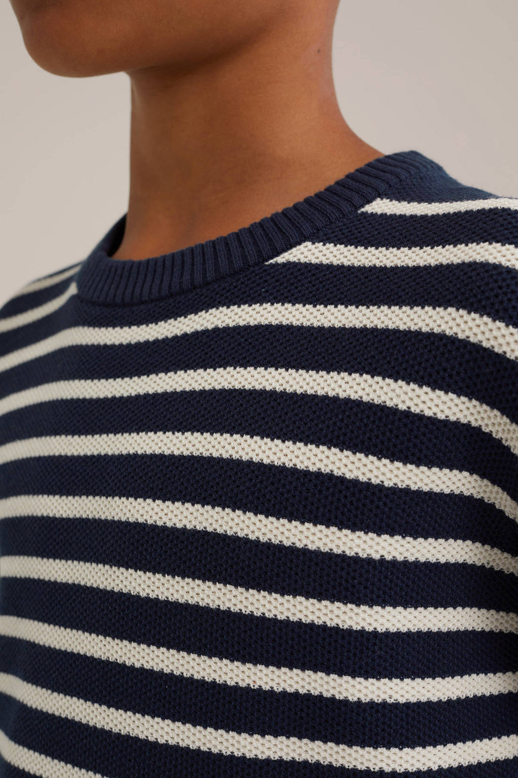 WE Fashion gebreide trui donkerblauw