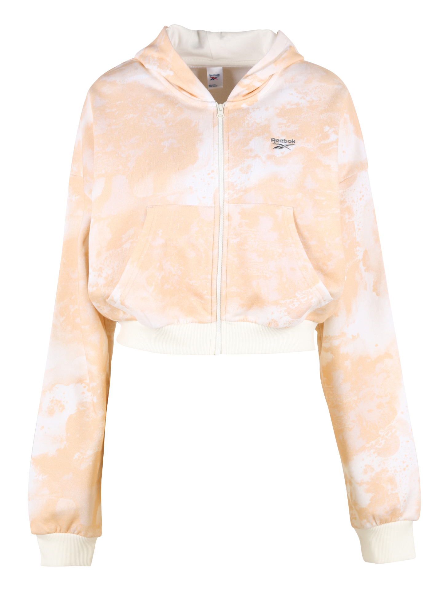 Sweat court zippé à imprimé | Beige