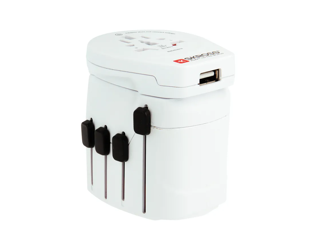 World Travel Adapter Pro World   USB Weltreise Adapter Ladegerät EU / USA / UK / Australien / China / Brasilien (1.302539) - Weiss