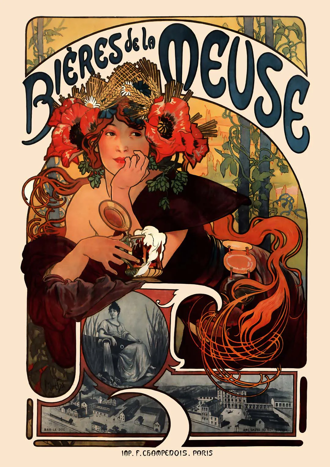 Bieres de la Meuse von Alphonse Mucha