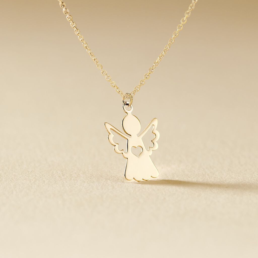 Collier Hallie Ange Et Coeur Or Jaune