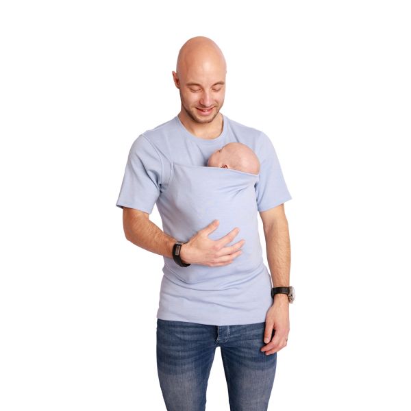 Womboo Buidelshirt - Man - Maat S - Lichtblauw