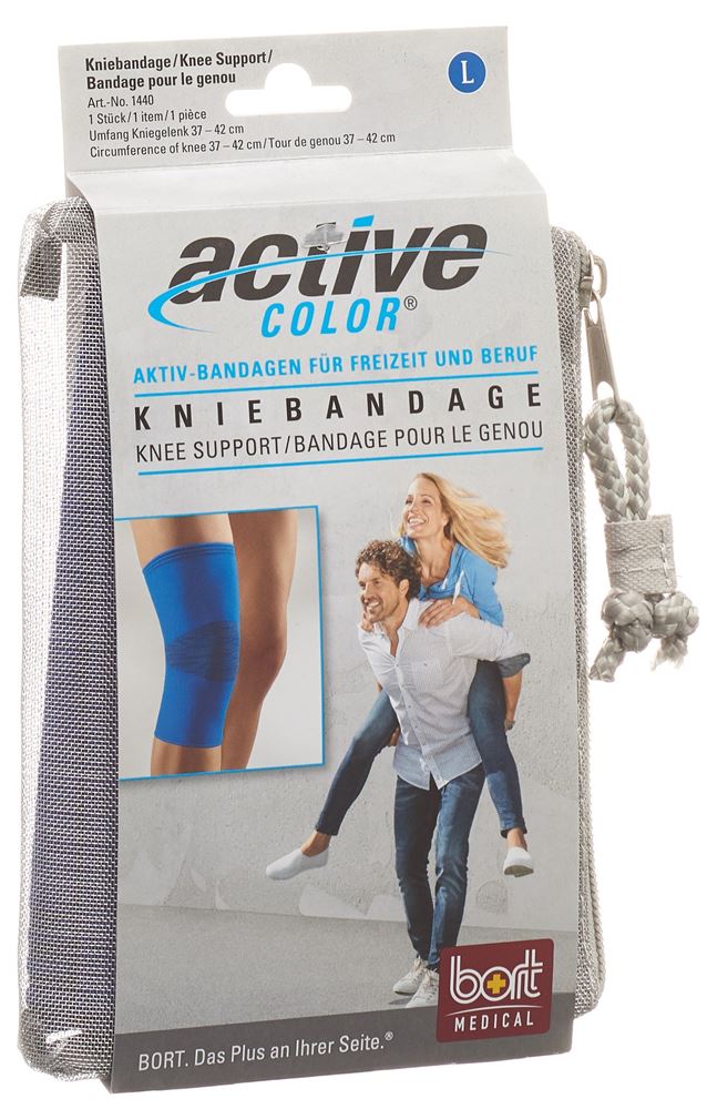 BORT ActiveColor Kniebandage L  37cm blau 1 Stk