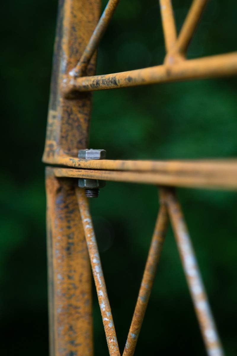 KUHEIGA Rostiger Rosenbogen Metall, B:150cm / H:230cm,/ Tiefe 34cm Rankbogen Rost, Metall-Bogen