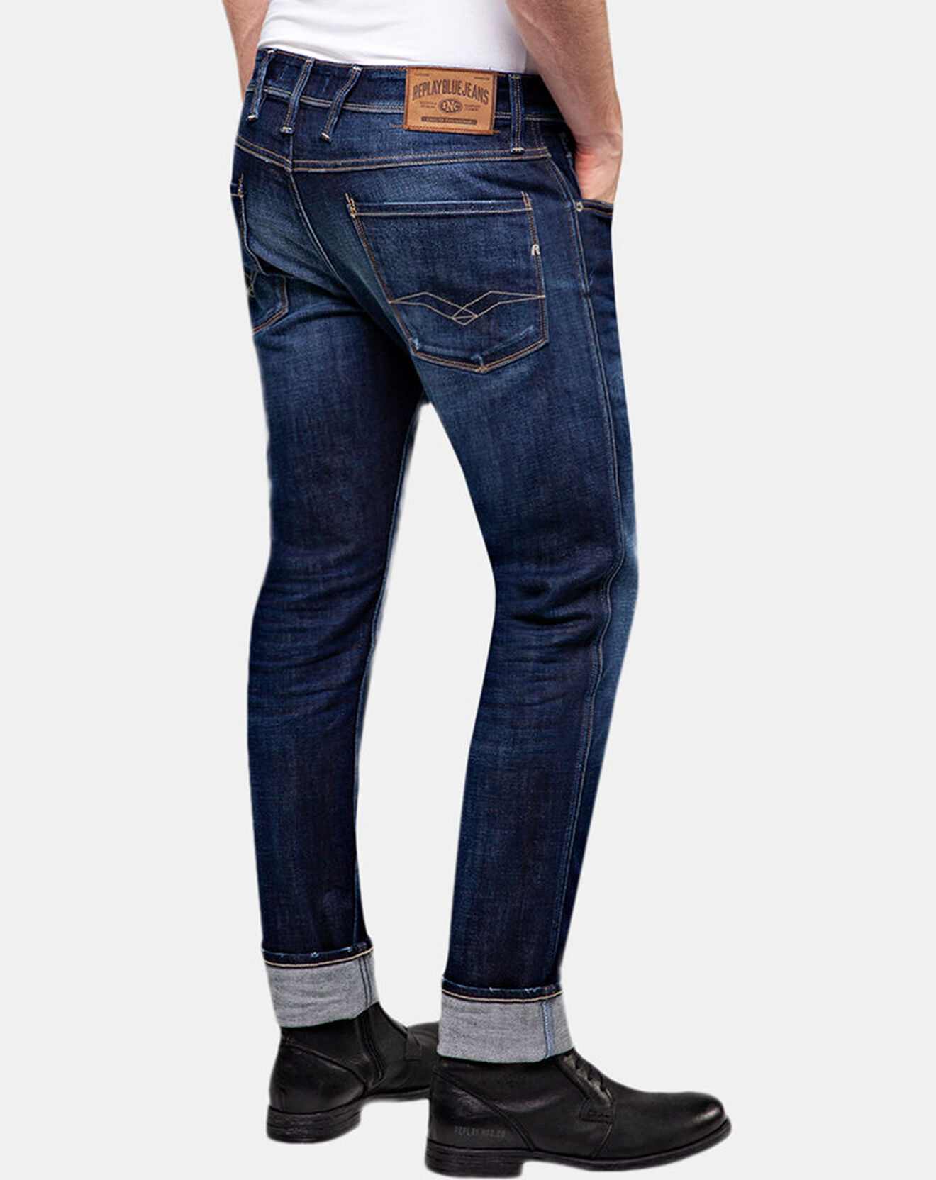 Replay Jean Slim Anbass bleu foncé