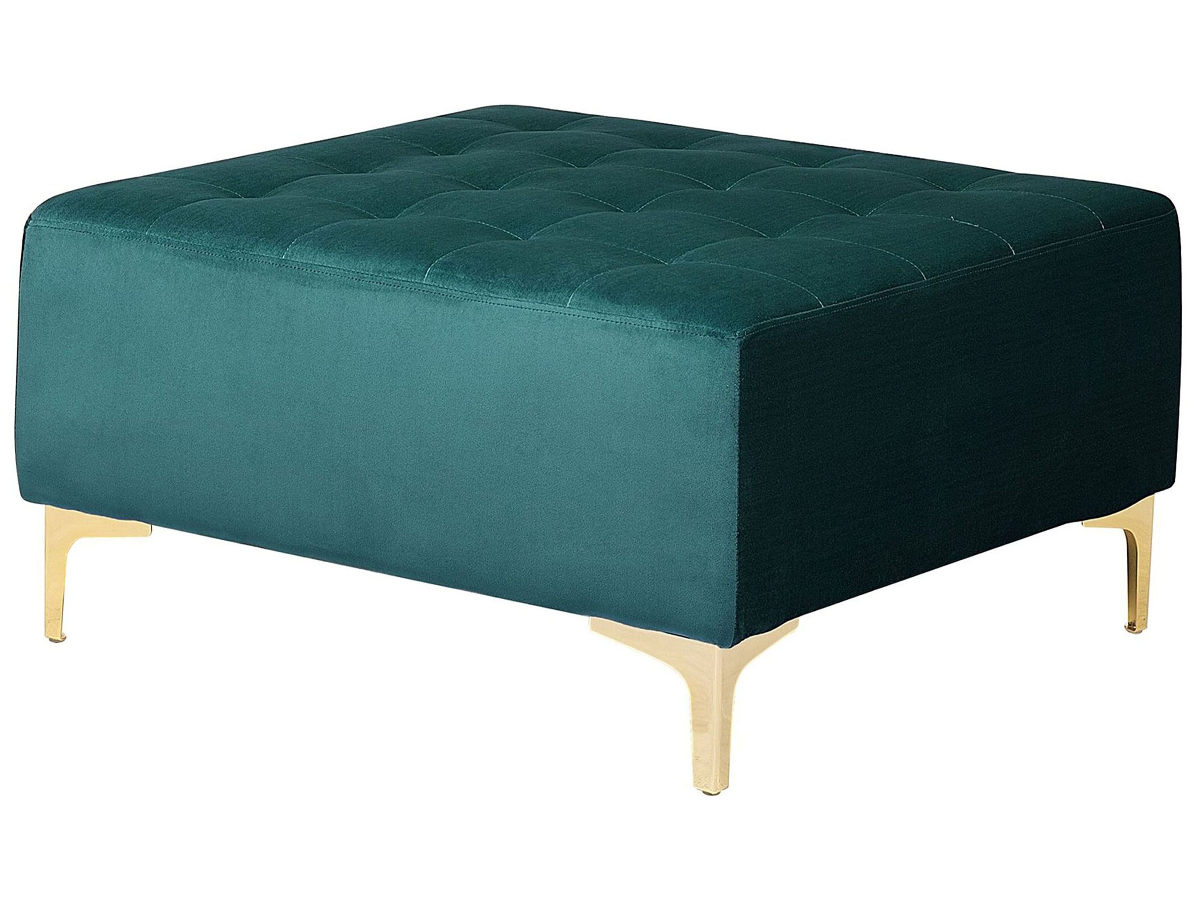 Modulaire U-vormige slaapbank 5-zits ABERDEEN Fluweel Groenblauw met ottomaan