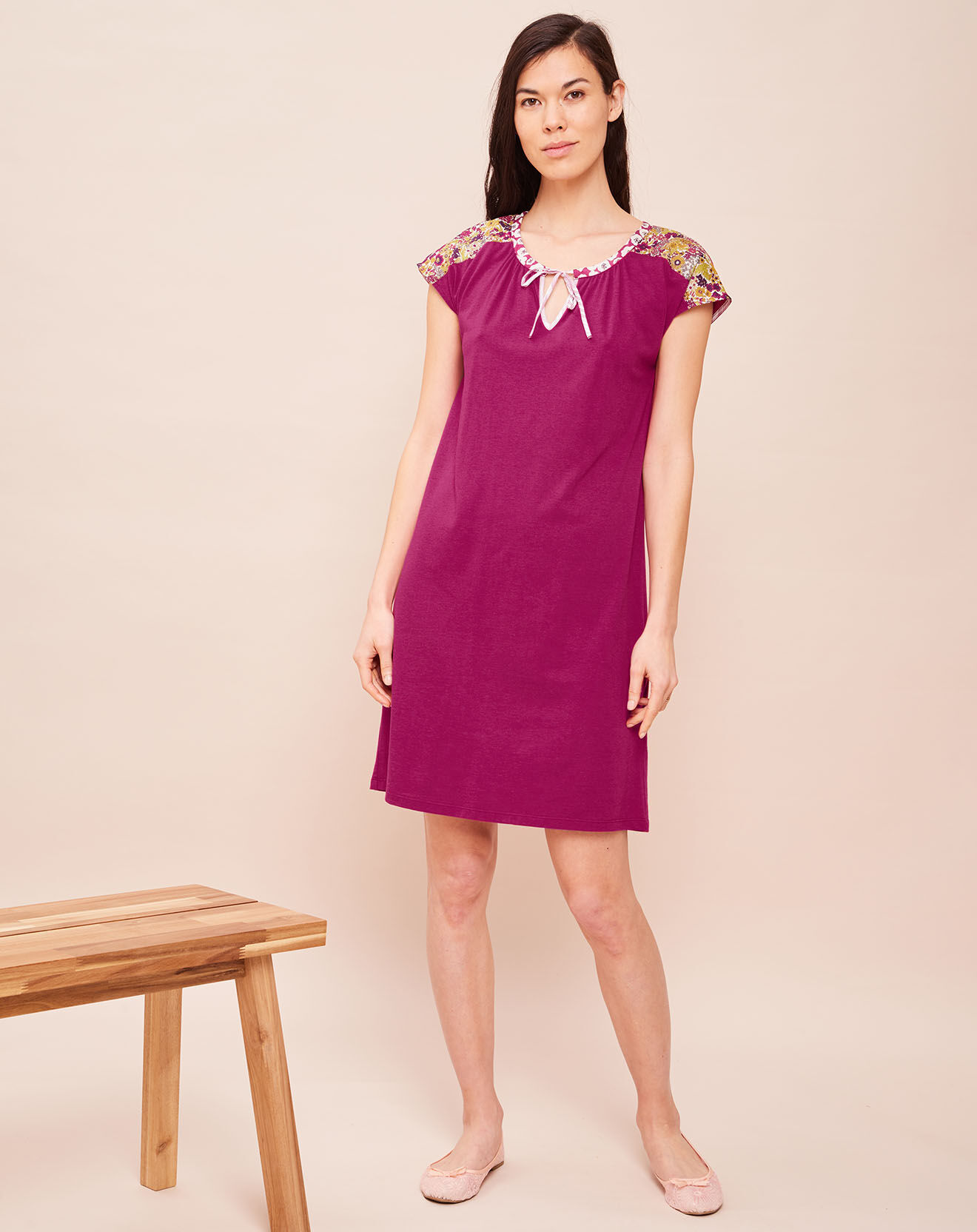 Le Chat Robe de nuit Maggie cassis