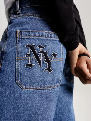 Calça jeans folgada reciclada