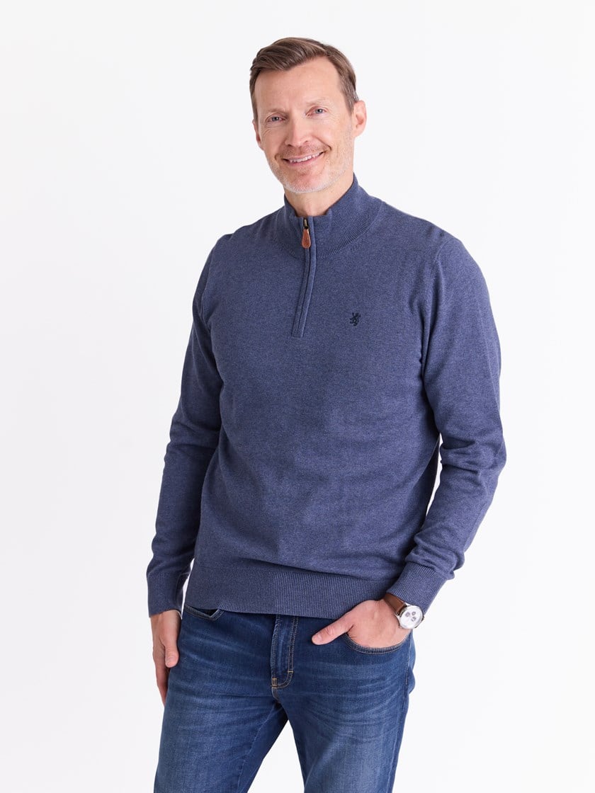 Brage zip genser Dark Denim