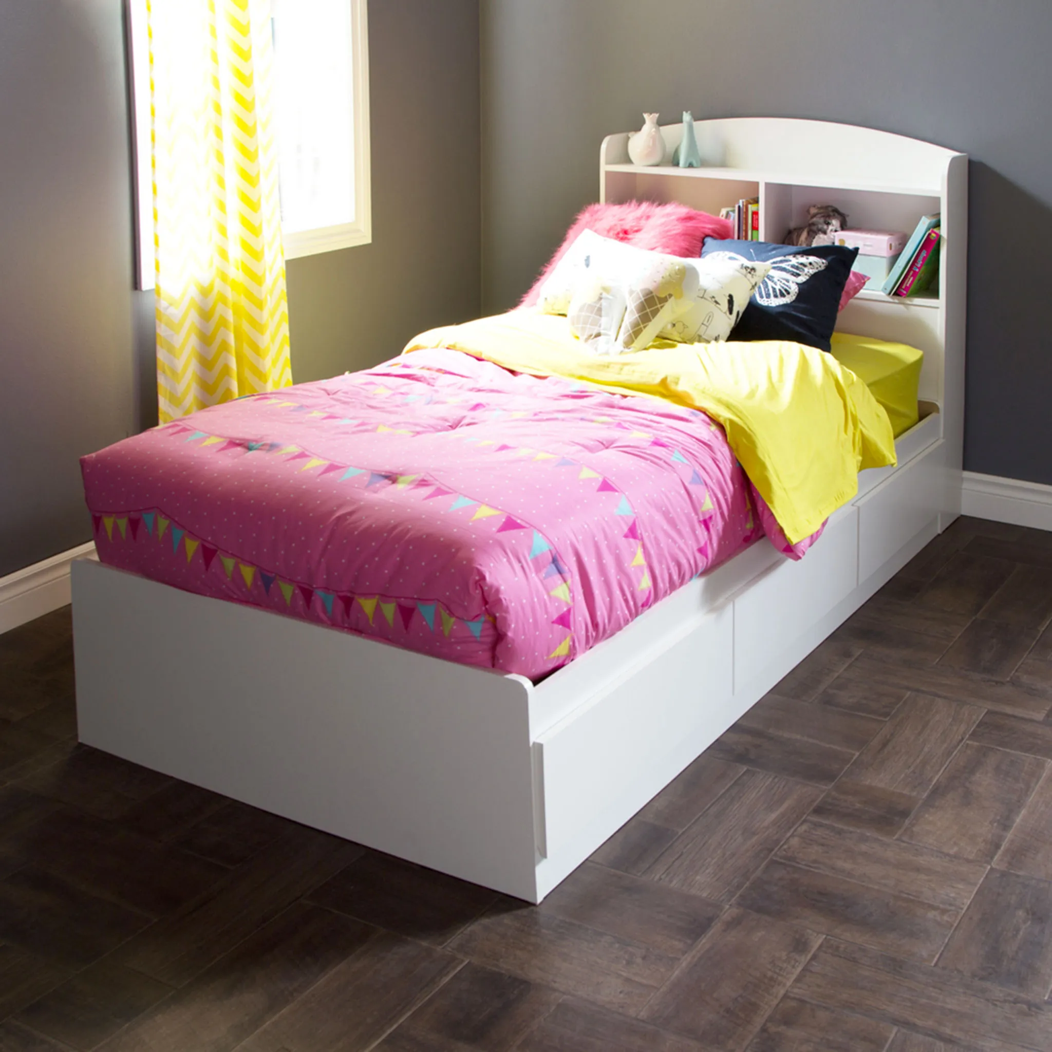 South Shore Lit Simple 3 Tiroirs Logik - Blanc