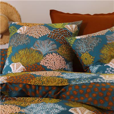 Linge de lit motif flore sous-marine