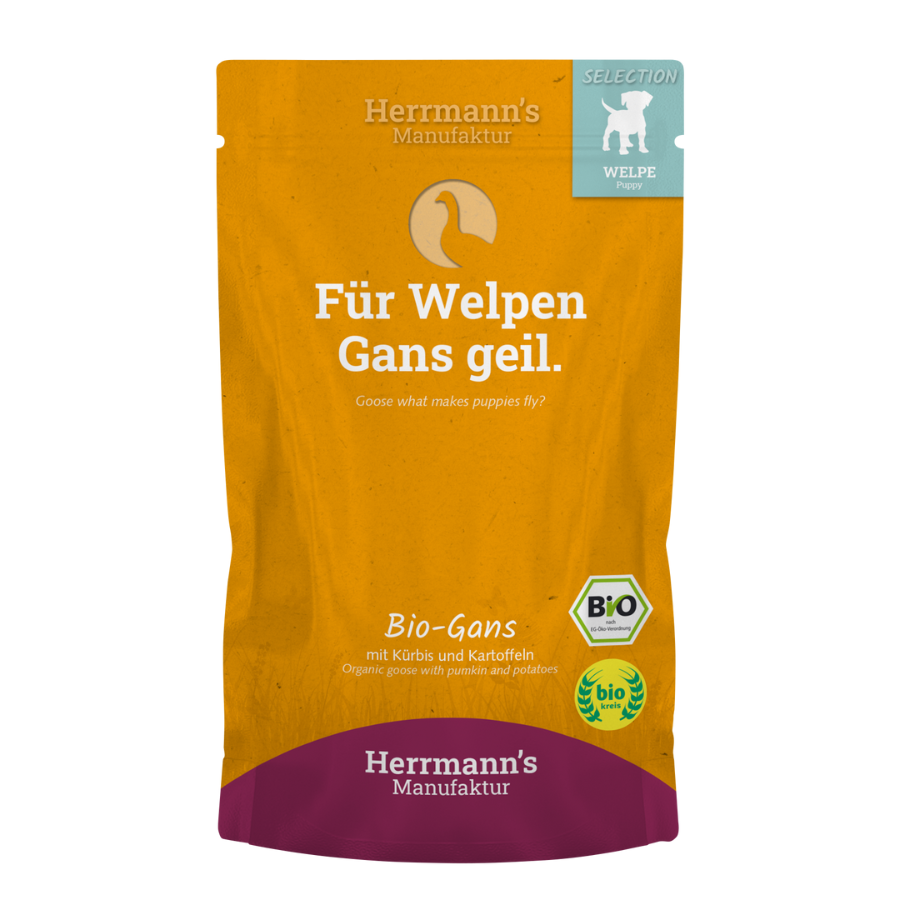Seleção Puppy BIO Ganso com abóbora e batata 12 x 400g