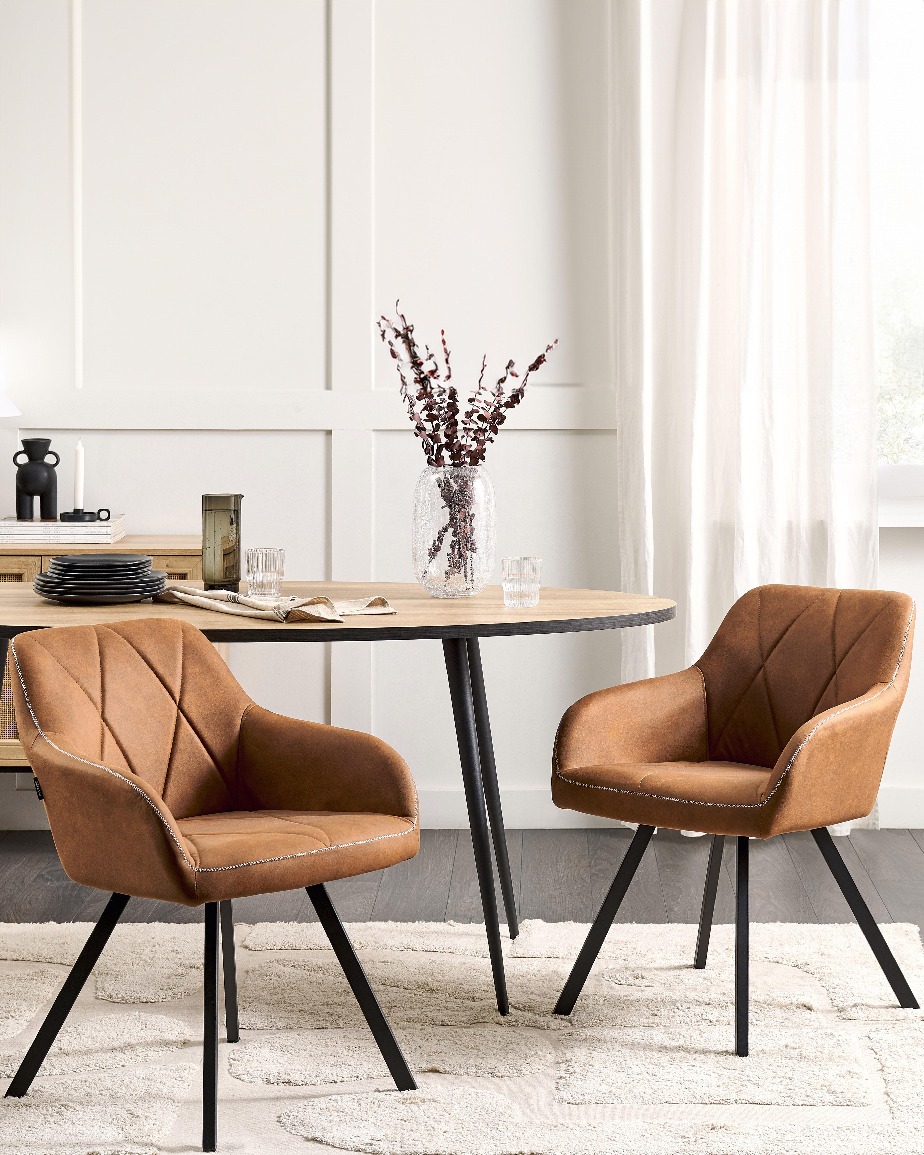 Set van 2 eetkamerstoelen MONEE Goudbruin