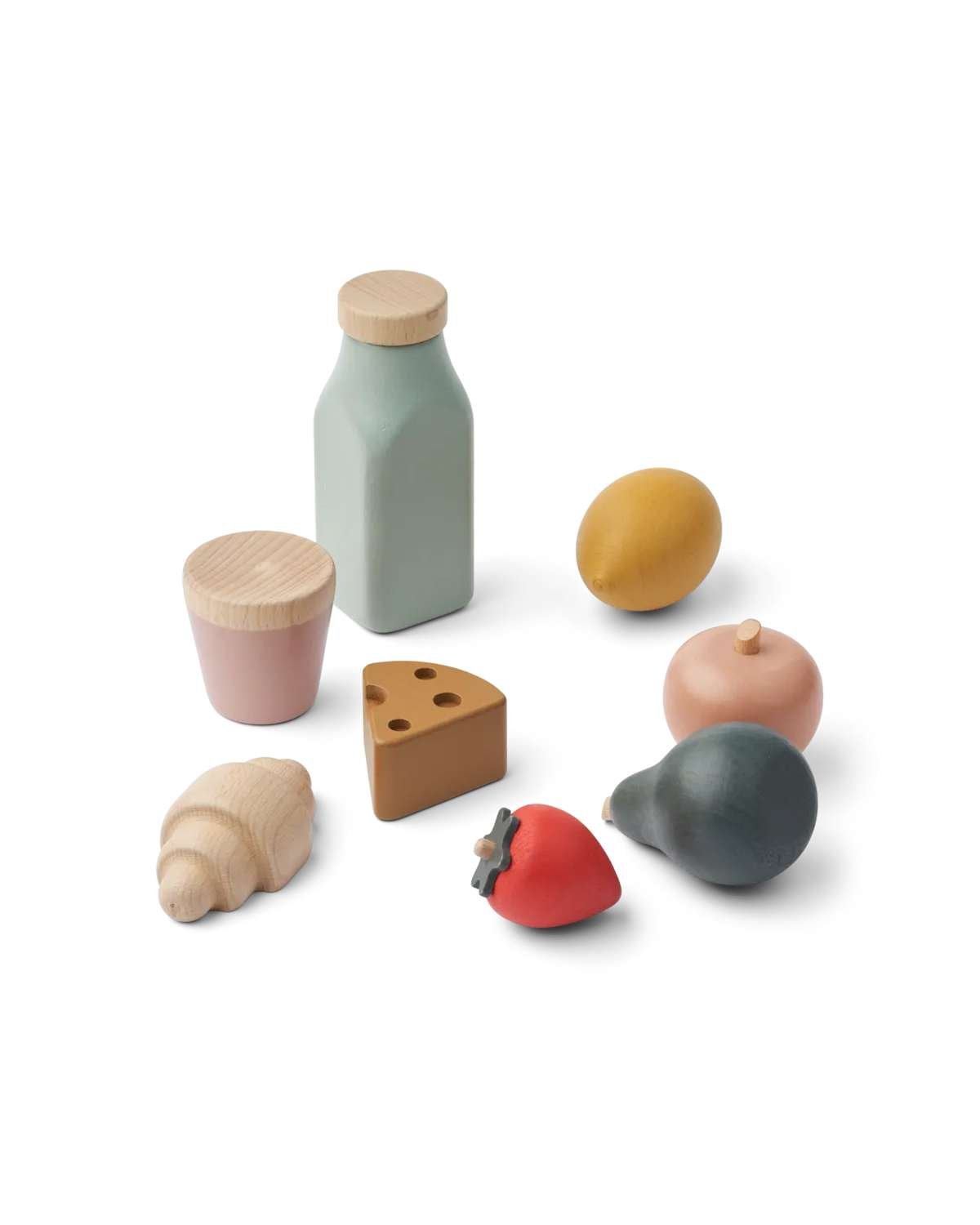 Lekemat i Tre med Handlenett | Florin Play Food Grocery Basket