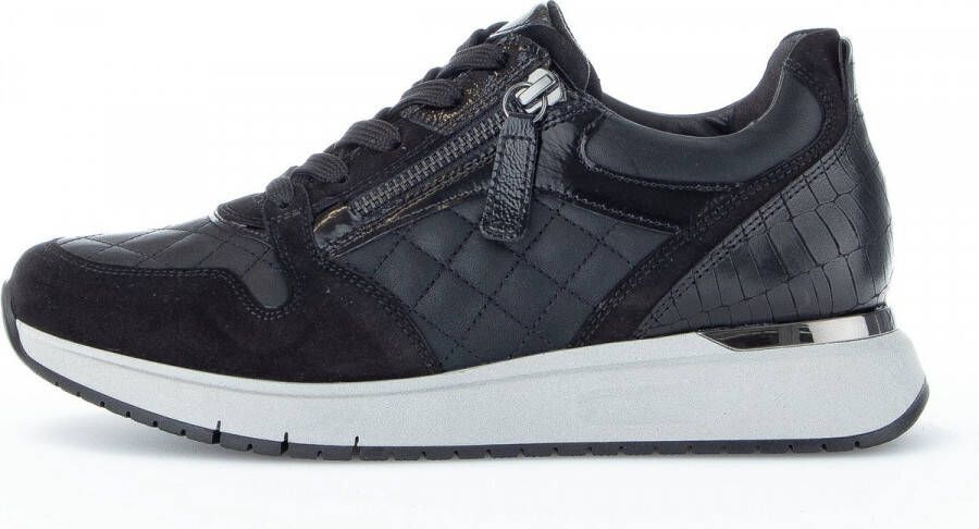 Gabor 528 Lage sneakers Leren Sneaker Dames Zwart