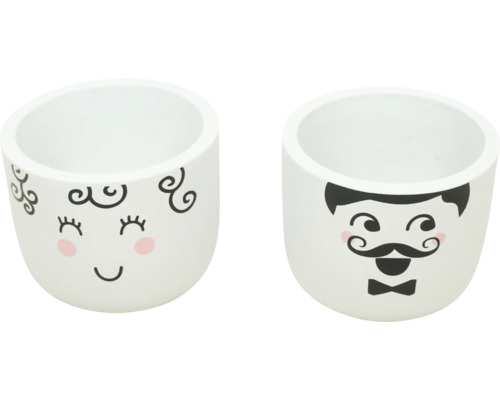 Keramische plantenbak Cute Ø 8,5 cm H 8,5 cm wit