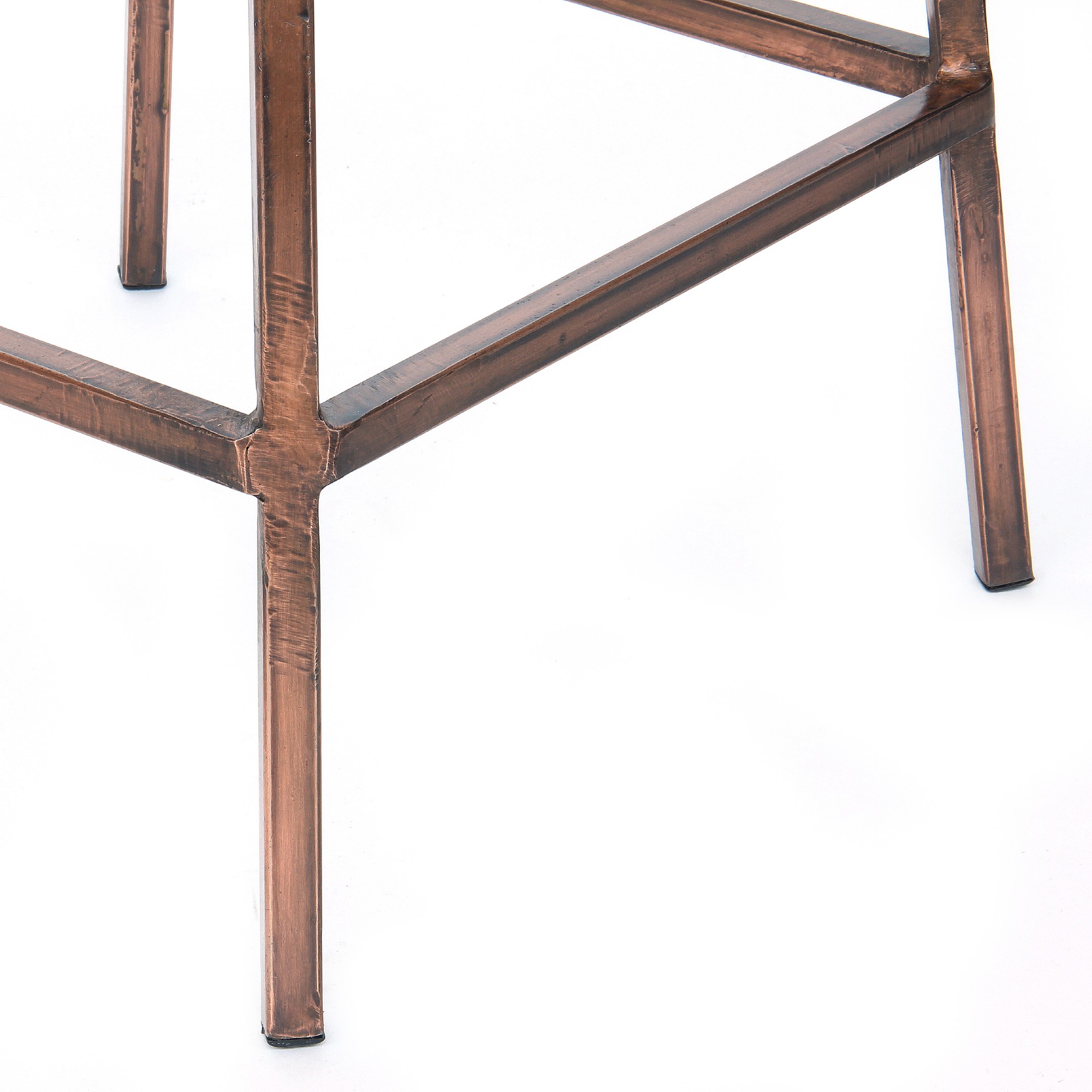 Barhocker 'Vault', cognacbraun, messing, T 36 cm, B 36 cm, H 75 cm von fischer's lagerhaus