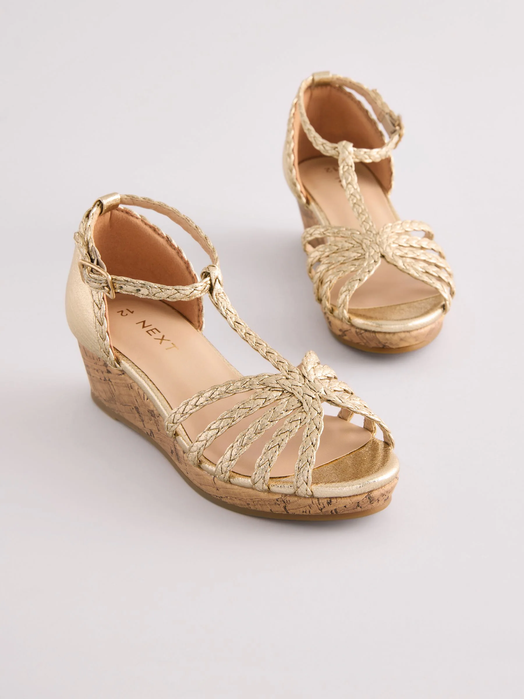 Goud - Heeled Wedge Sandals