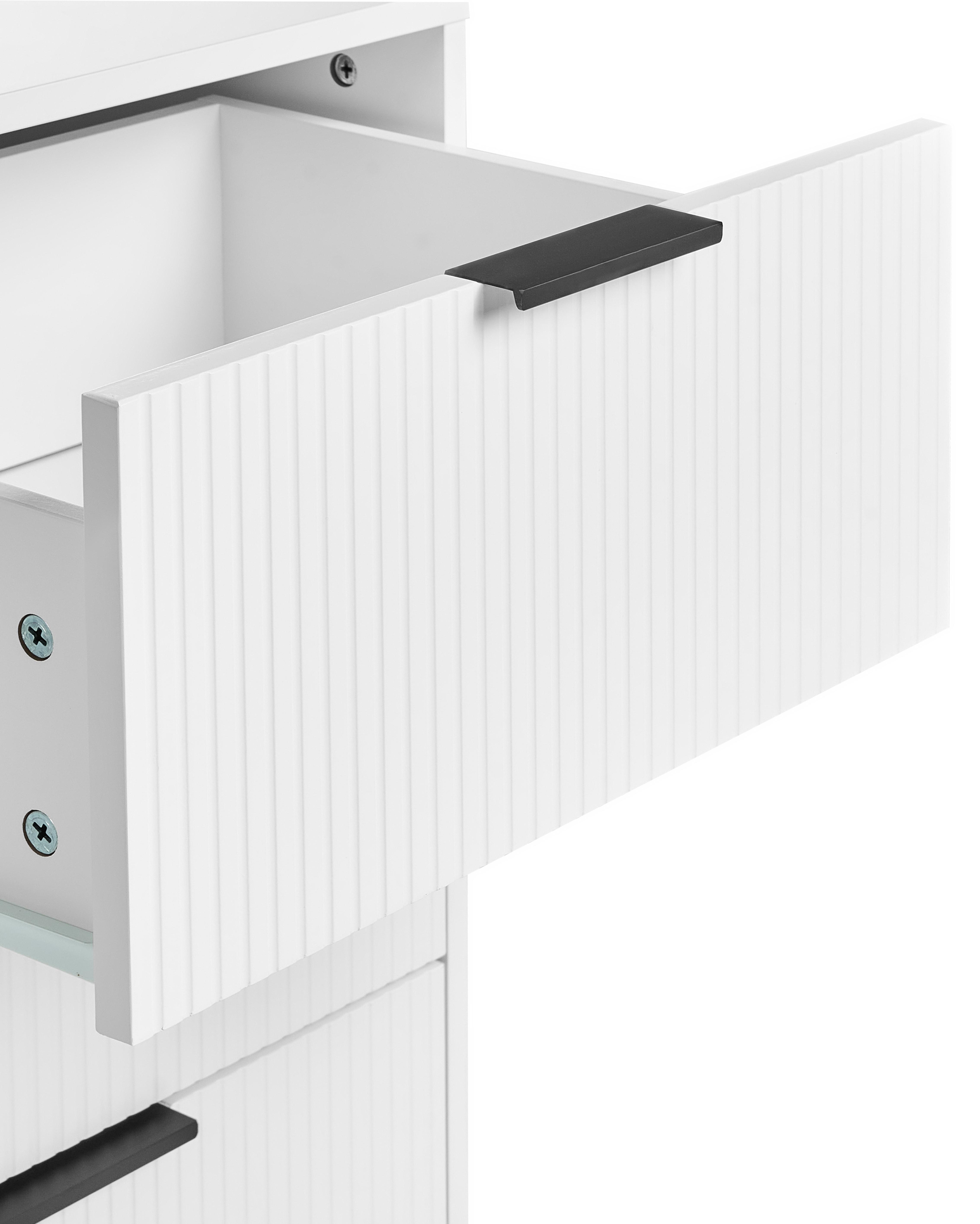 Dressoir met glazen deuren LEDUC Wit