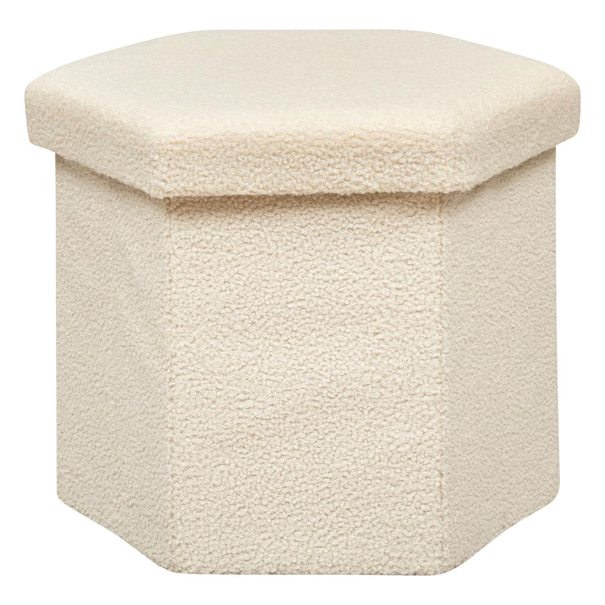 POUF PLIANT BOUCLETTE JAIKO IVOIRE D.40X38CM
