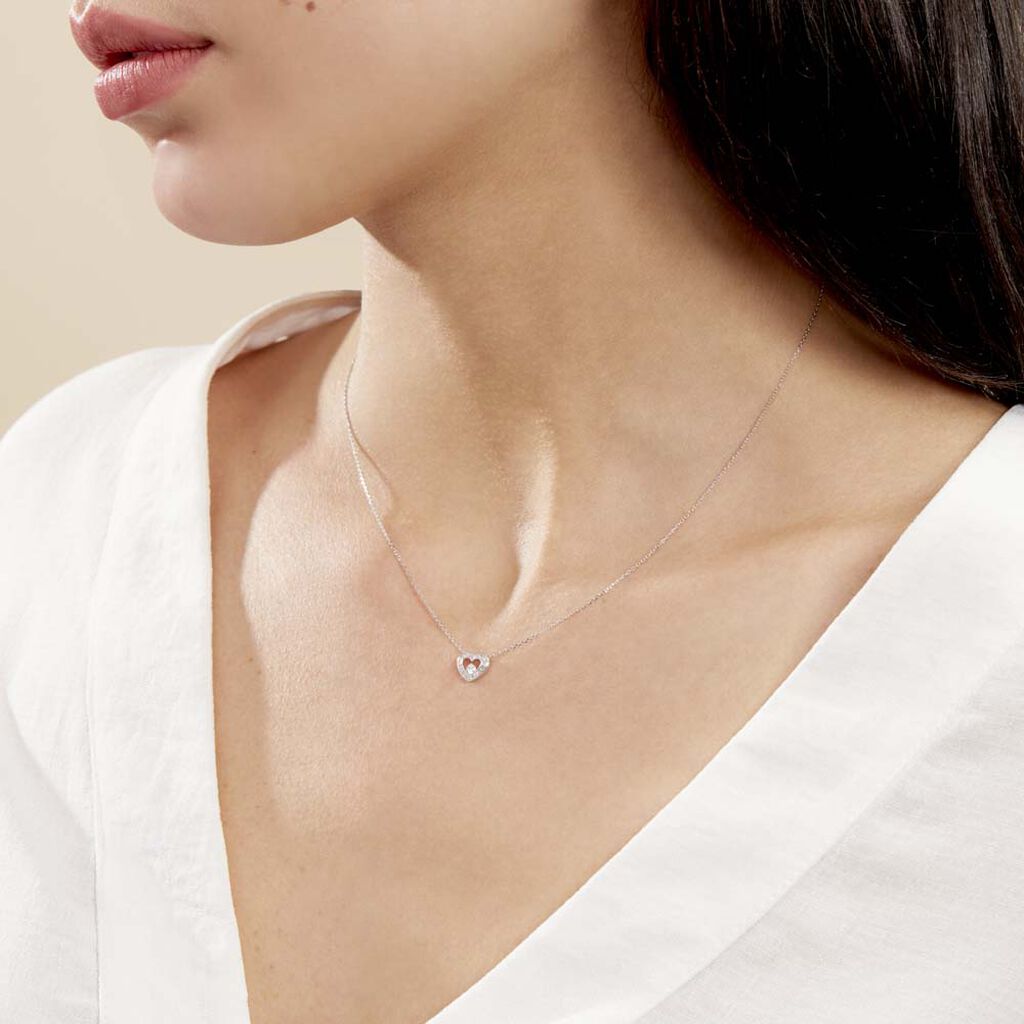 Collier Purete Or Blanc Diamant