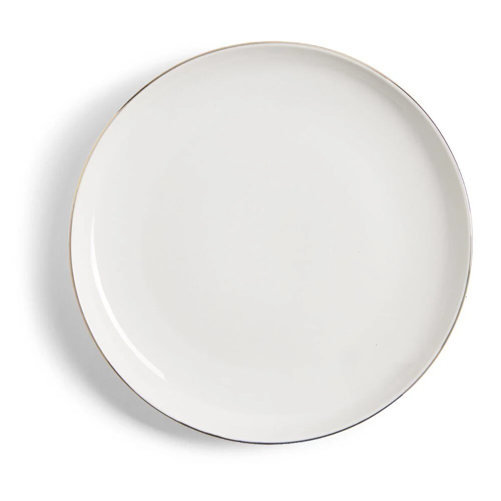 Assiette plate blanche bordure dorée Ø27cm