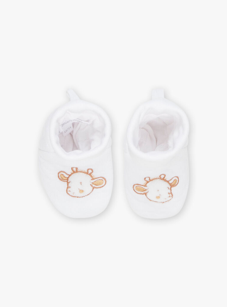 Chaussons de naissance écrus Girafe