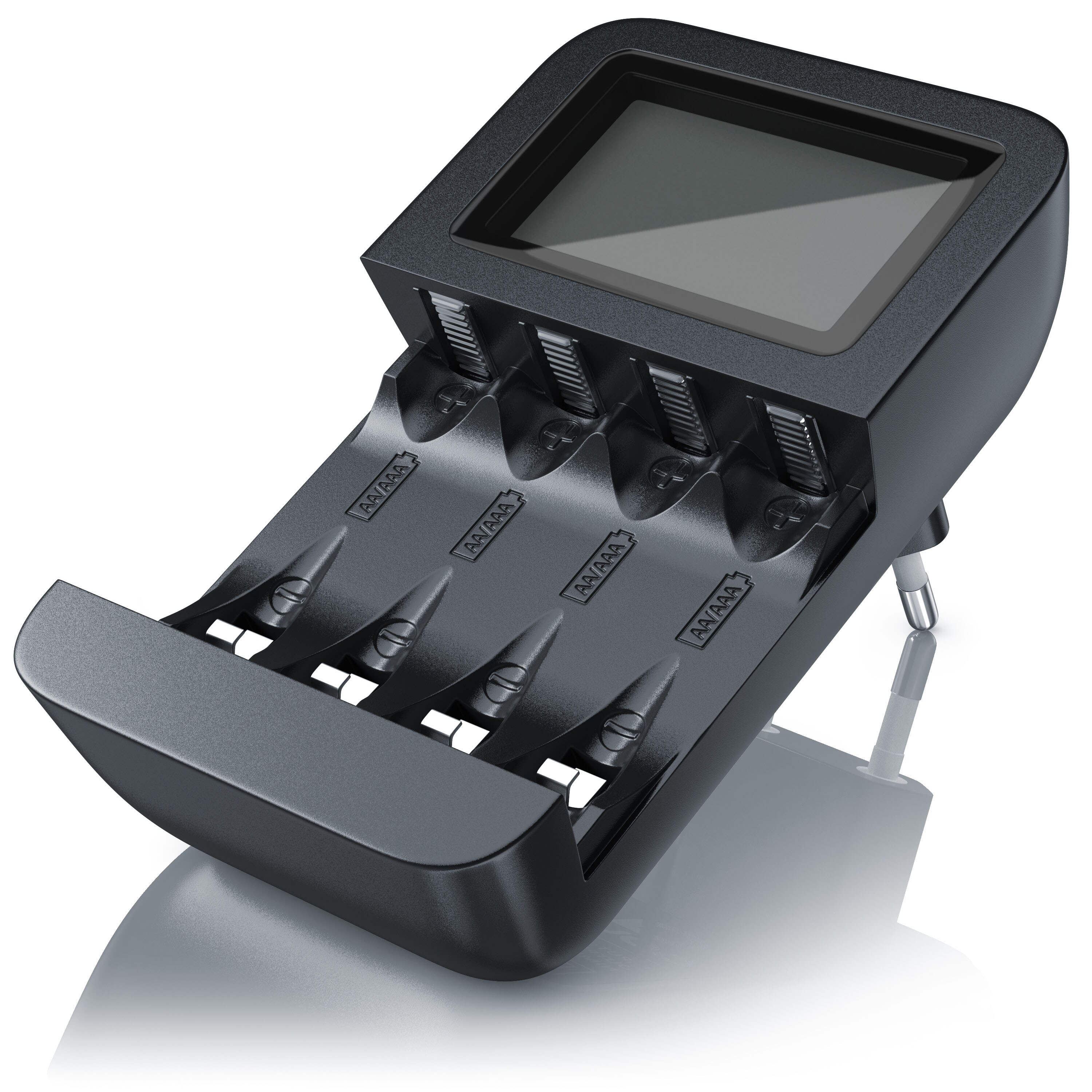 Aplic Batterie-Ladegerät 2700 mA, Universal 4-Schacht Batterielader geeignet für Typ AA / AAA NiMH Akkus