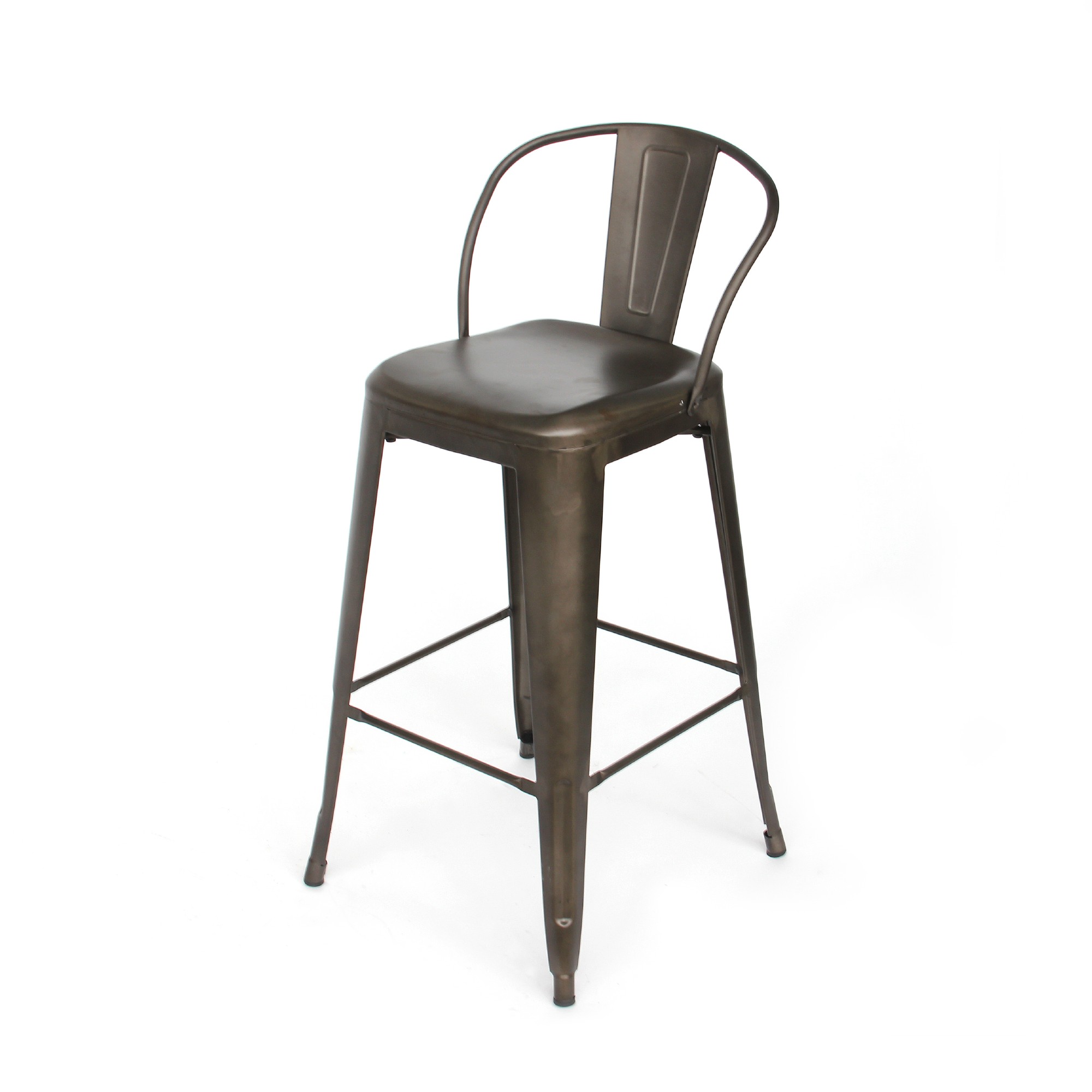 Barstuhl 'Cliff'' mit Rückenlehne, schwarz, T 53 cm, B 50 cm, H 105 cm von fischer's lagerhaus