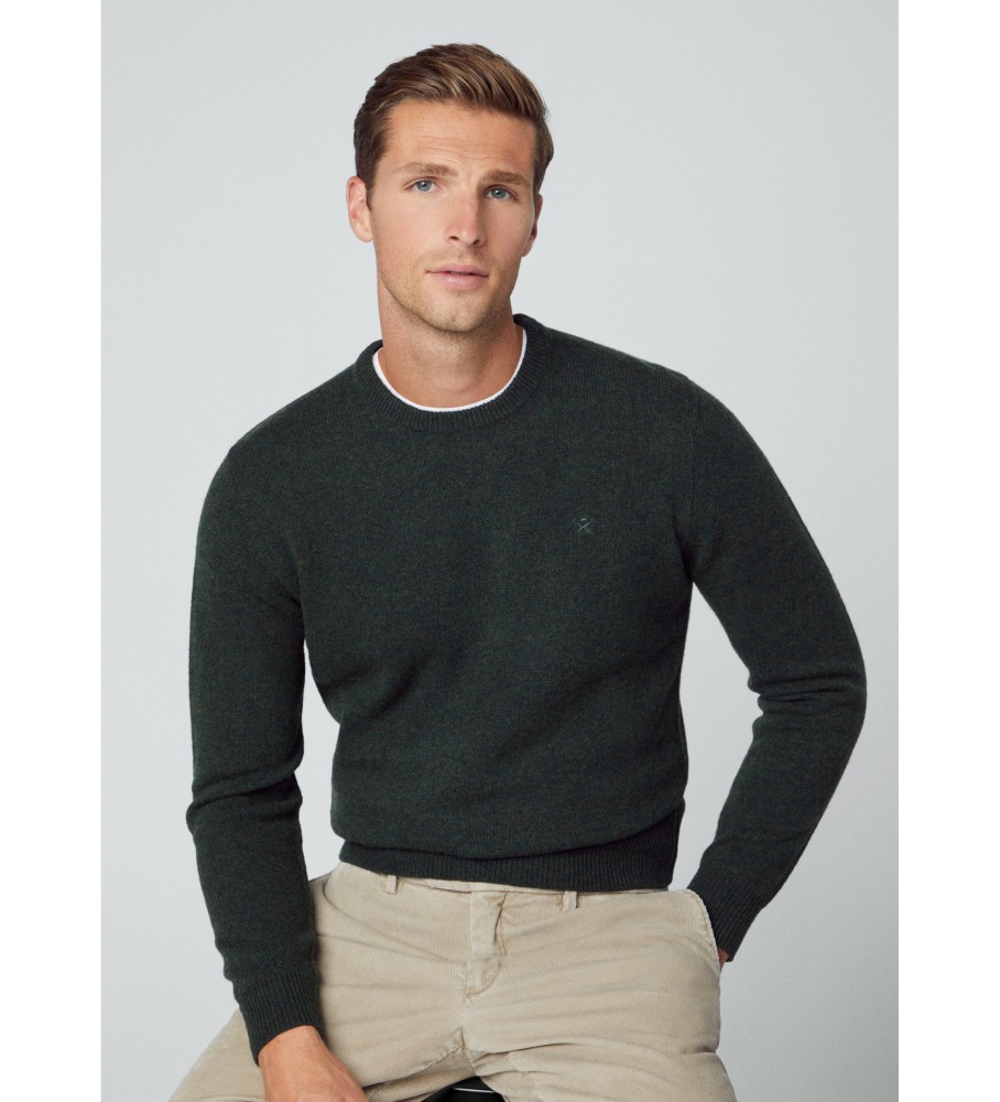 Hackett Jersey Lã de Cordeiro verde escuro