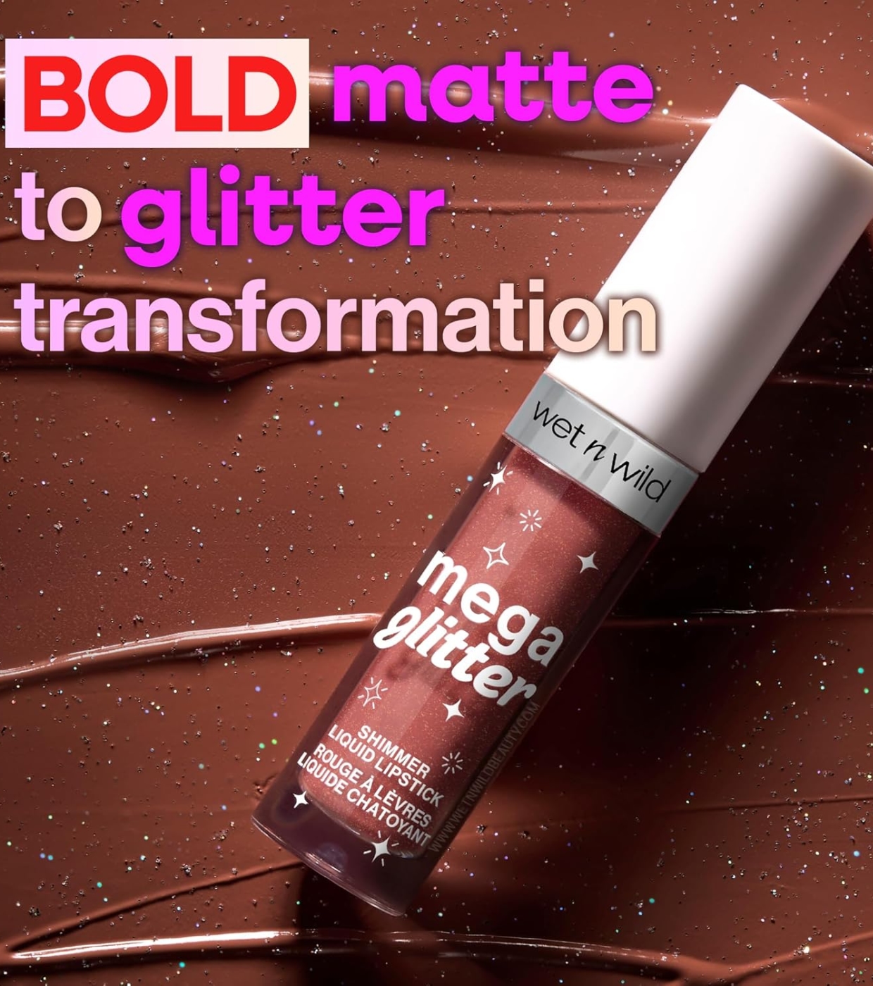 Wet n Wild - Batom líquido com brilho Mega Glitter - Hear Me Out