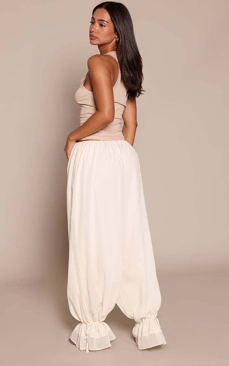 Crème Pantalon Ballon En Mousseline Petite Taille