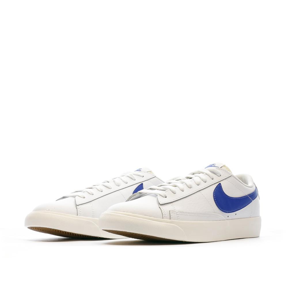 Nike Baskets Blanches/Bleu Homme Nike Blazer Low Leather