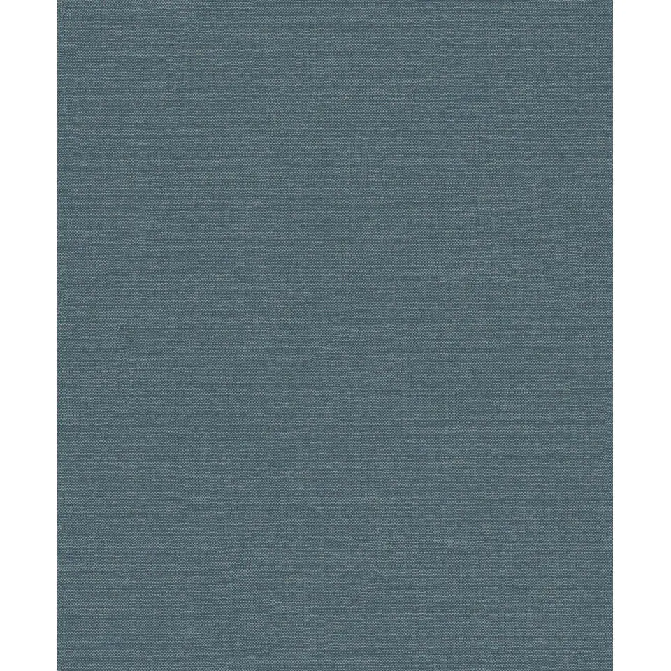 Dutch Wallcoverings Vliesbehang Linen & Textures uni - blauw - 10,05m x 53cm