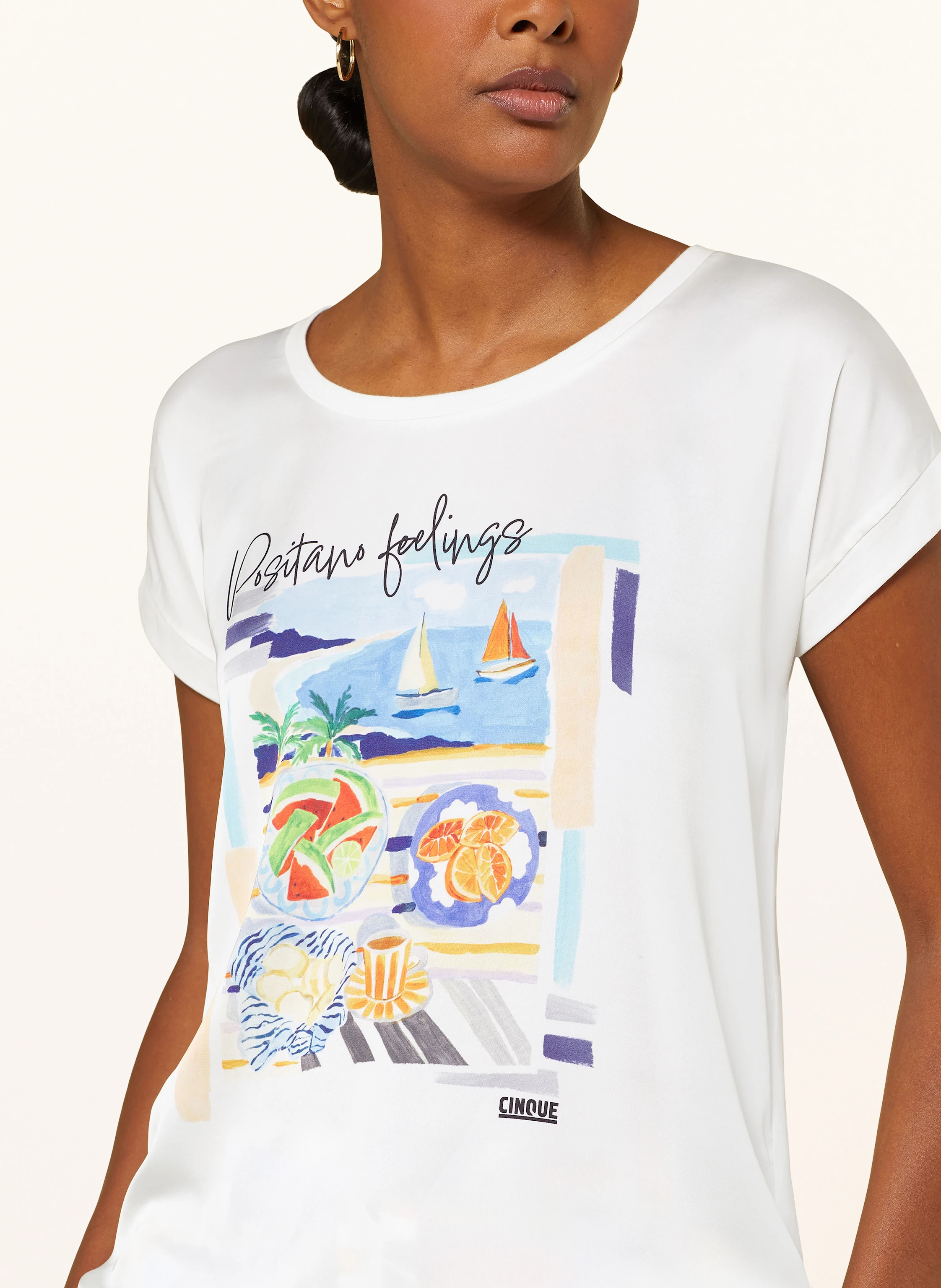 CINQUE T-Shirt CIPOSANO im Materialmix