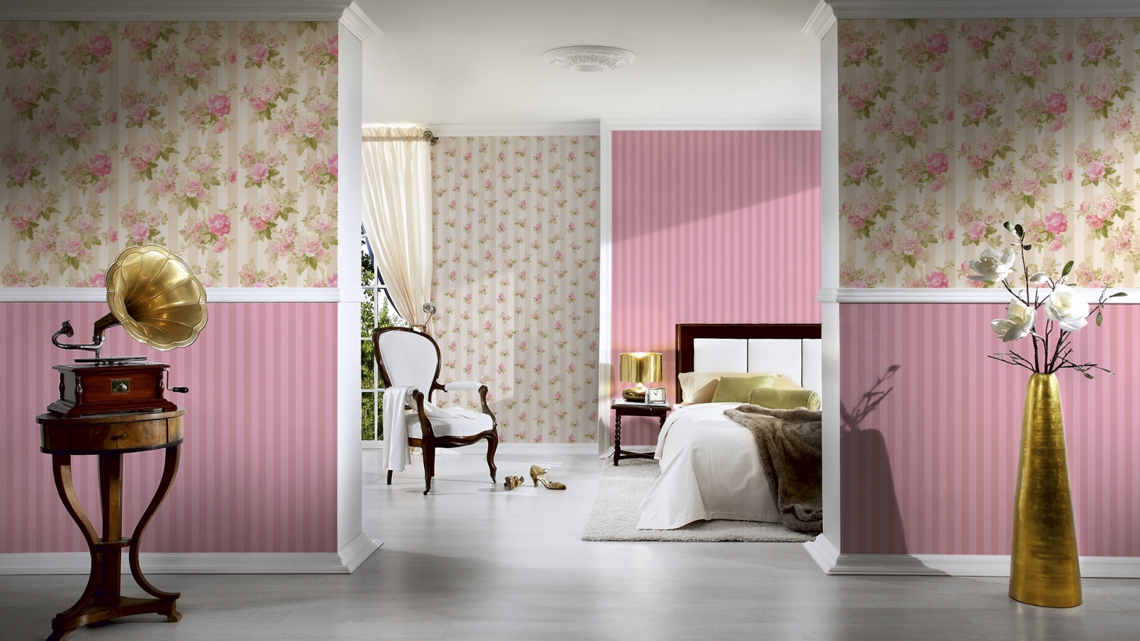 Vliestapete ROMANTICA 3 - creme - 10 Meter