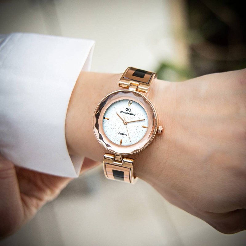 Montre Femme GIORGIO bracelet Acier Rose Métal