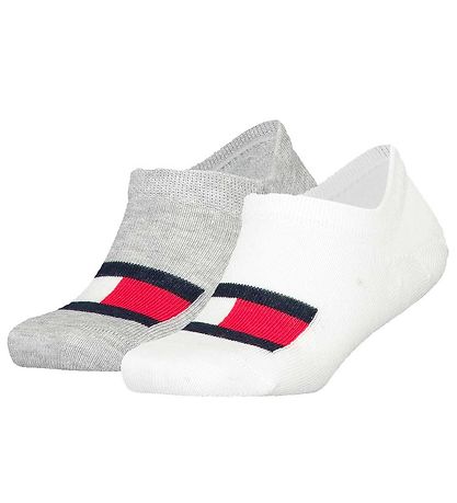 Tommy Hilfiger Strømper - 2-pak - Footies - Hvid/Gr?