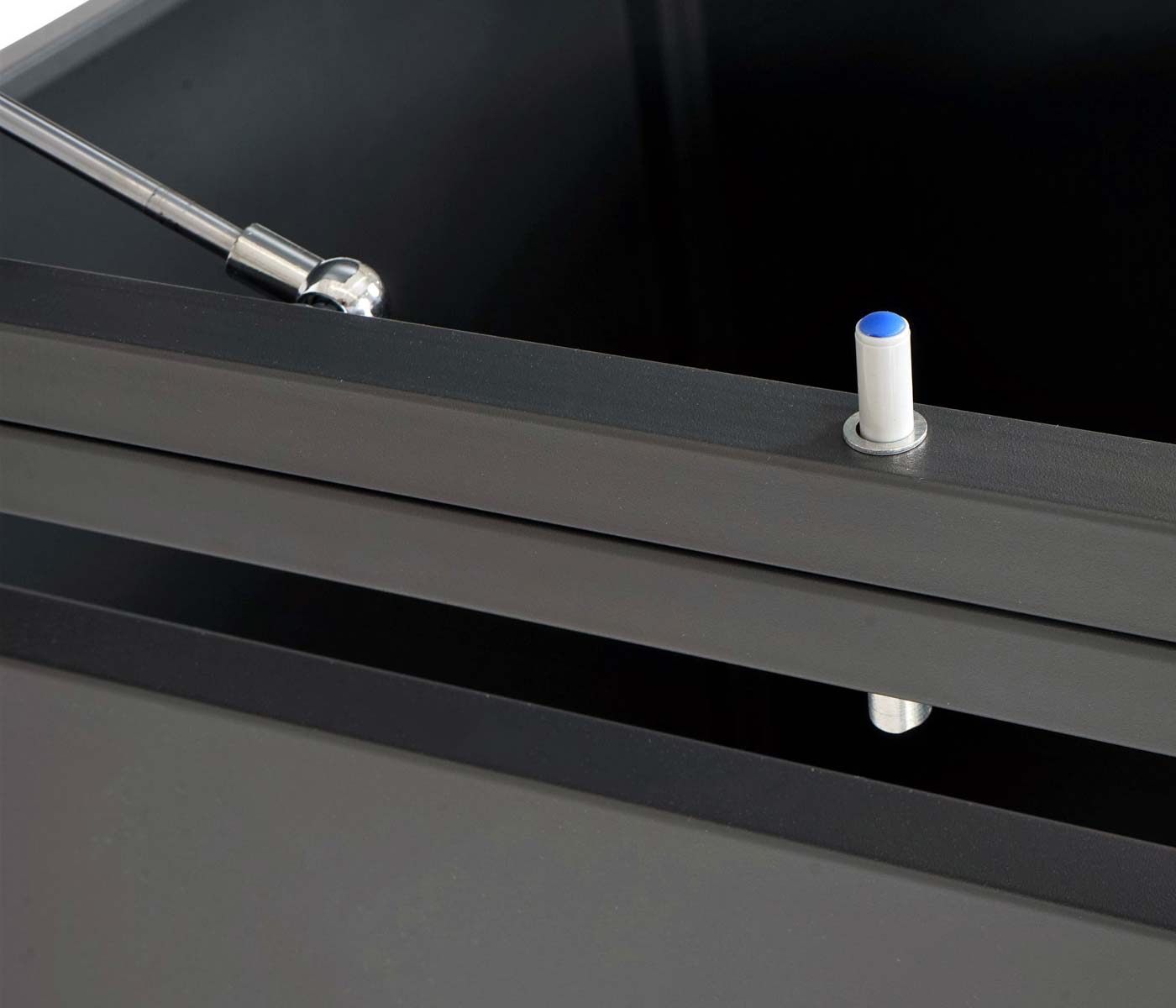 2er Mülltonnenverkleidung MCW-J82, Mülltonnenbox, erweiterbar, Metall 50kg, anthrazit ~ Marmor-Optik dunkel