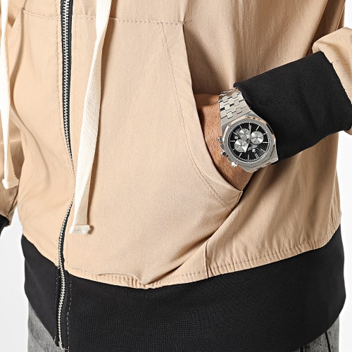 Veste Zippée Capuche Beige