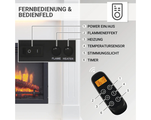 Elektrische haard Balderia Hikaru 2000 Watt incl. afstandsbediening