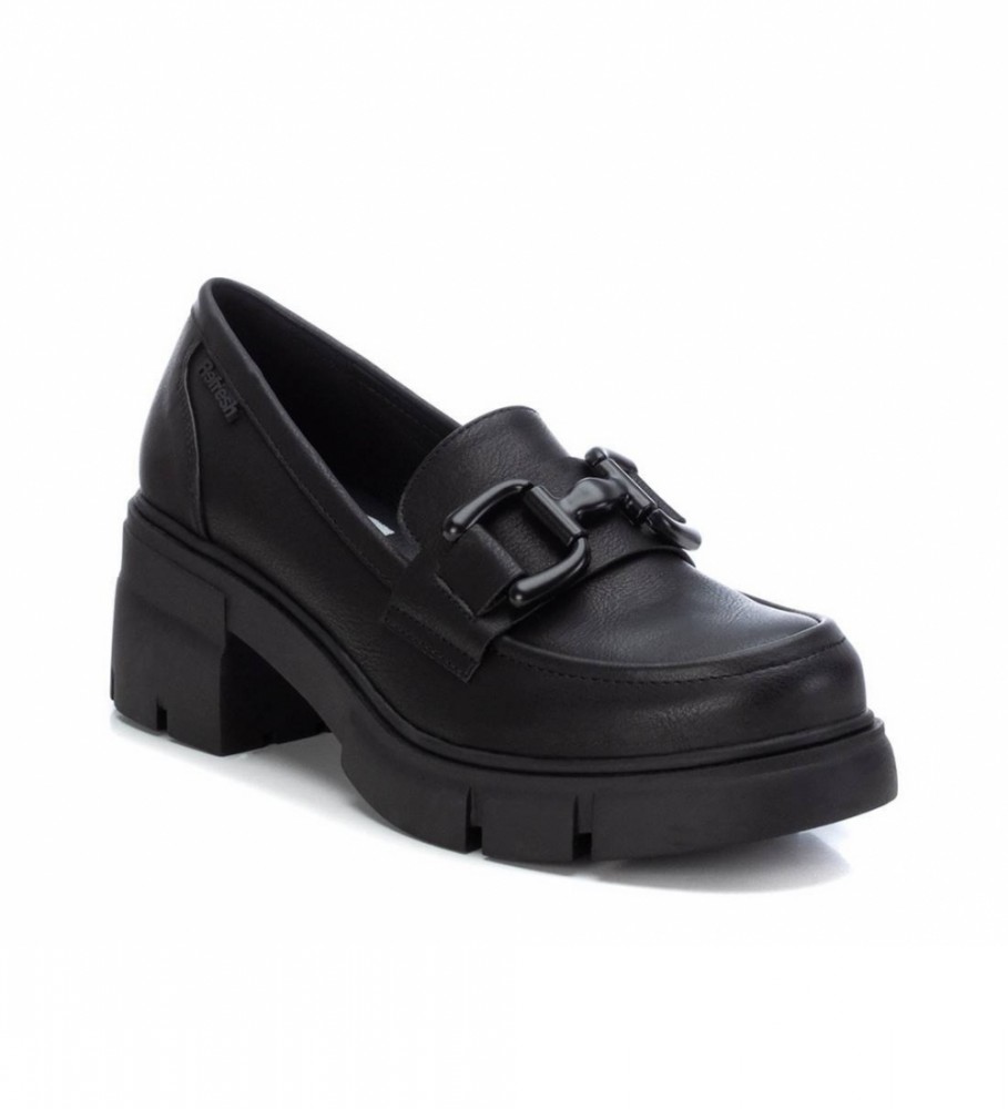 Mocassins Refresh com fivela preta - Altura do salto: 6 cm -