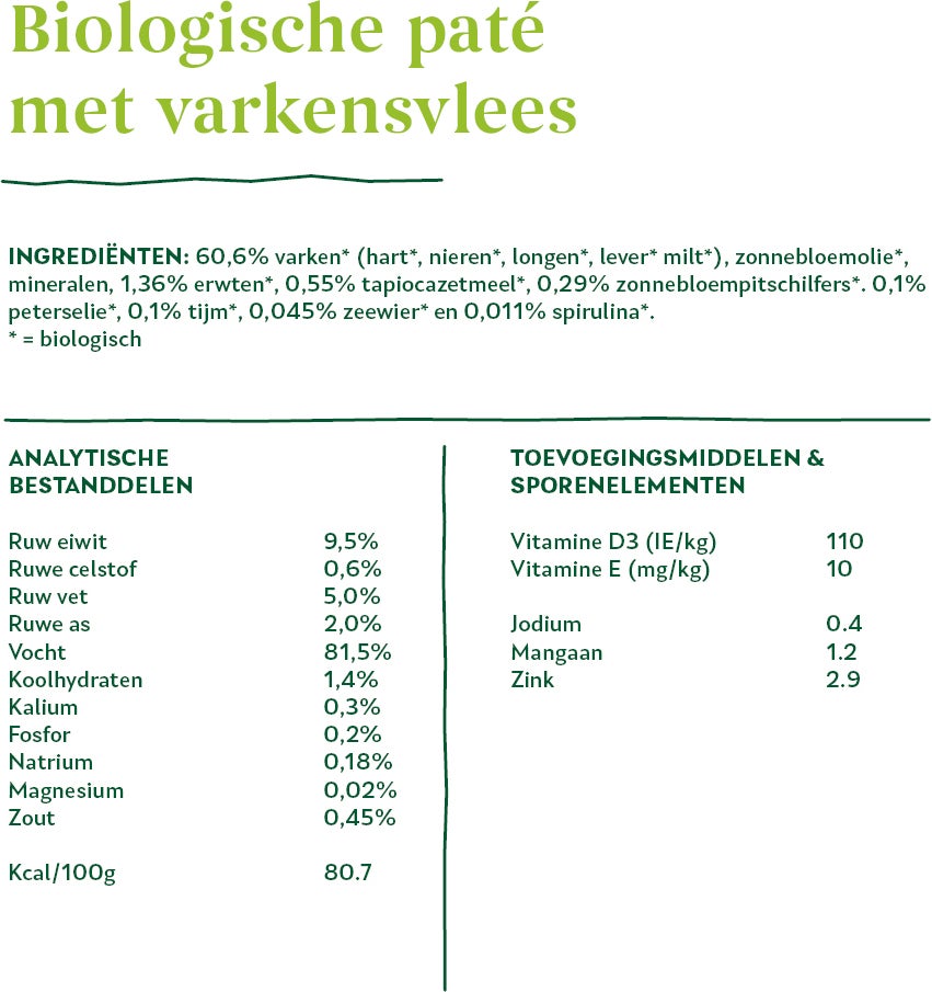 Yarrah biologisch hondenvoer paté varken 400 g