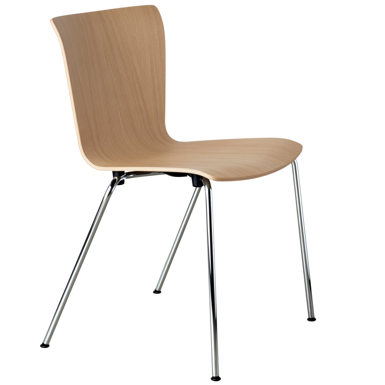 Fritz Hansen Vico Duo stoel eiken, chroom onderstel