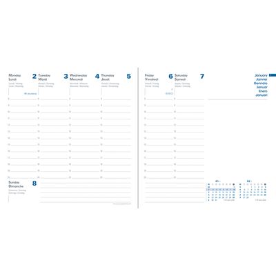 Agenda Equology - 1 semaine sur 2 pages - 16 x 16 cm - noir - Quo Vadis