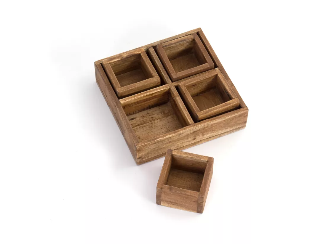 ENSEMBLE DE CAISSES Cubo II 7 pièces Bois massif