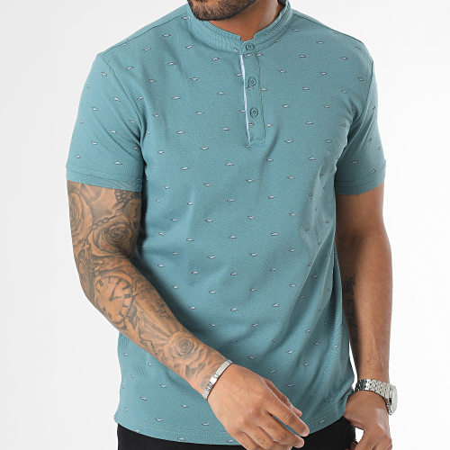 Polo Manches Courtes Turquoise Foncé