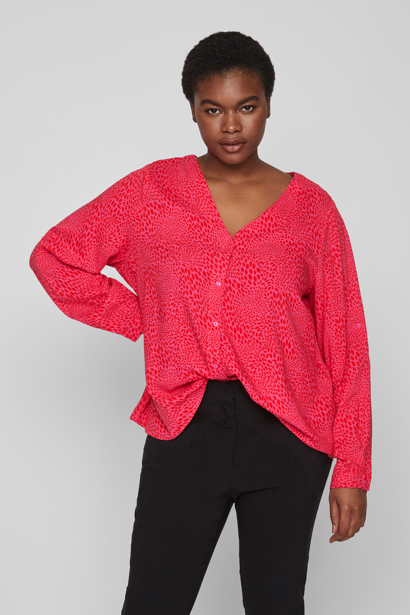 Blusa de manga comprida - Rosa