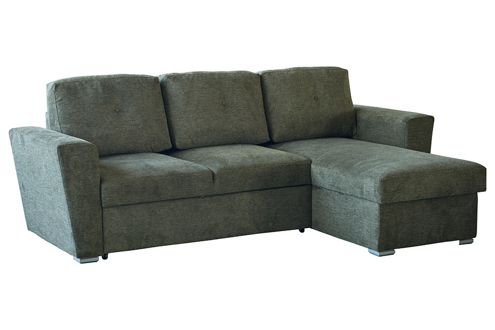 Schlafecksofa APARTMENT 245cm grün Strukturstoff inkl. Stauraum beidseitig aufbaubar