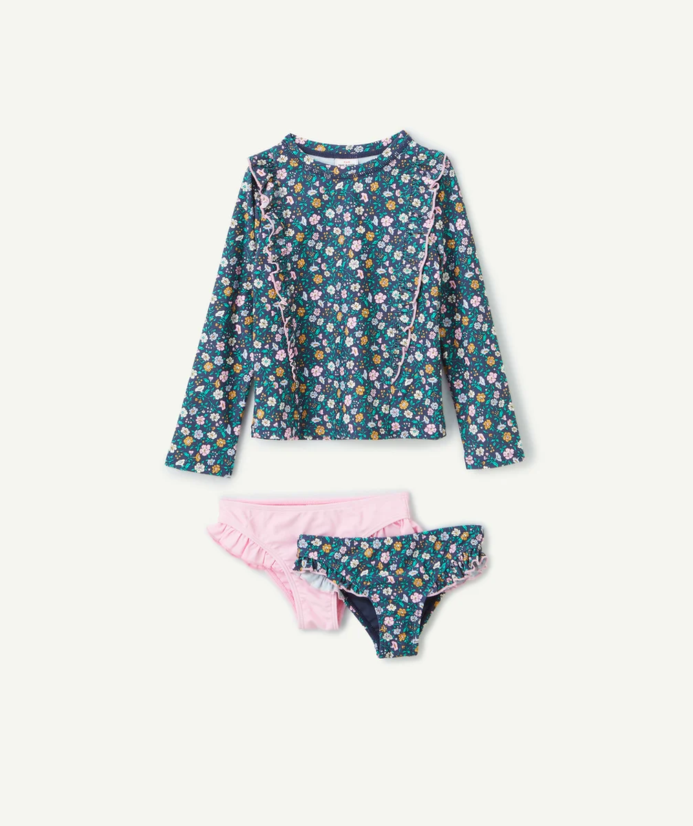 set anti-uv fille avec top et culottes en fibres recyclées